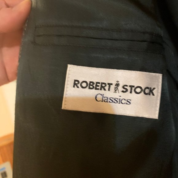 Sport Coat Blazer Jacket Herringbone Black Gray Tweed Men's Size 46L 100% Wool - Picture 5 of 9